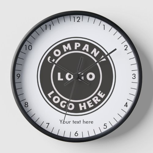Add Business Logo and Custom Text Modern Office Clock
