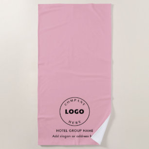 Add Business Logo and Hotel Name Any Color Minimal Beach Towel