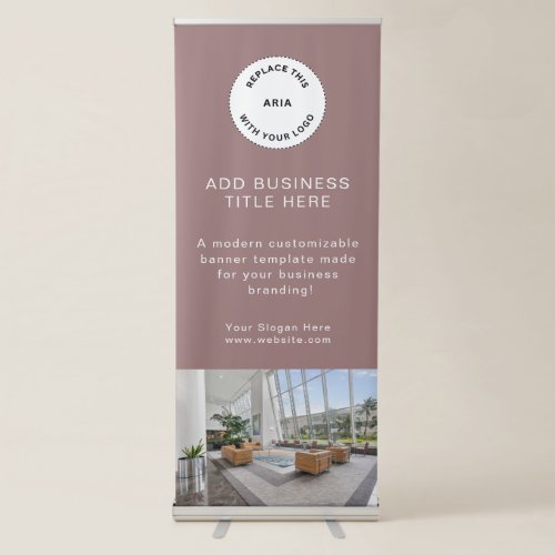 Add Business Logo and Photo Professional Retractable Banner