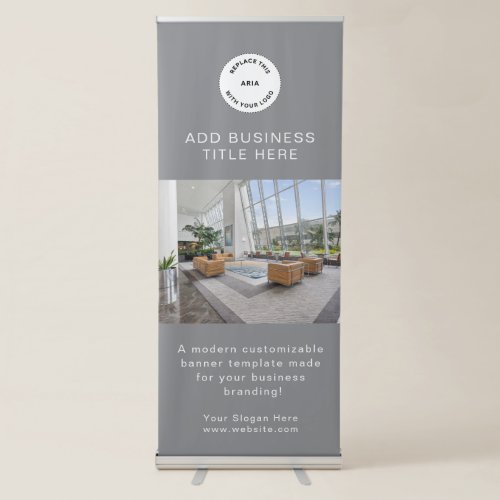 Add Business Logo and Photo Professional Retractable Banner