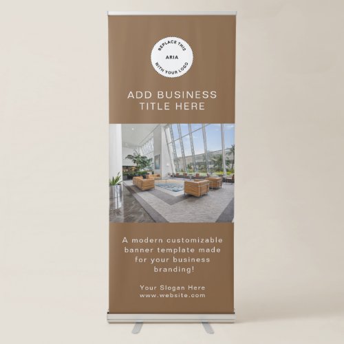 Add Business Logo and Photo Professional Retractable Banner