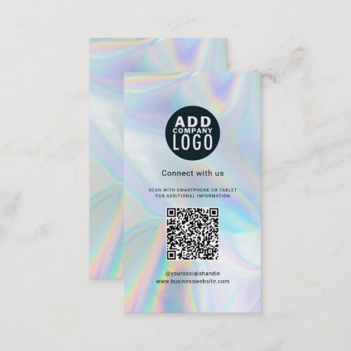 Add Business Logo and QR Code DIY Holographic Business Card