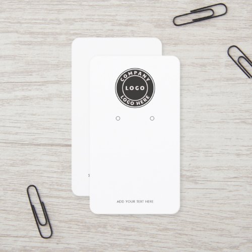 Add Business Logo and QR Code Earring Display Card