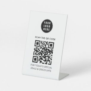 Add Business Logo and QR Code Simple Pedestal Sign