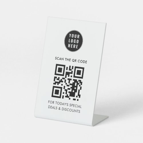 Add Business Logo and QR Code Simple Pedestal Sign