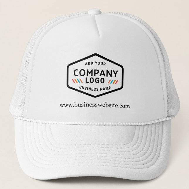 Add Business Logo and Slogan Custom Employee Trucker Hat (Front)