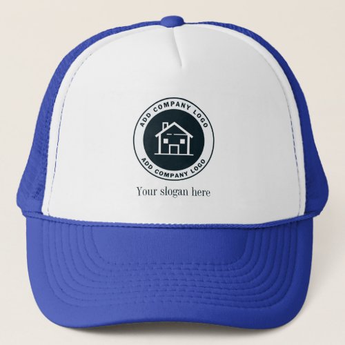 Add Business Logo and Slogan Modern Brand Trucker Hat