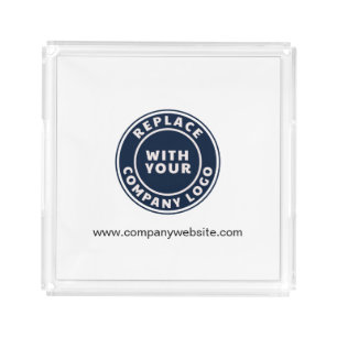 Add Business Logo and Website Corporate Events Acrylic Tray