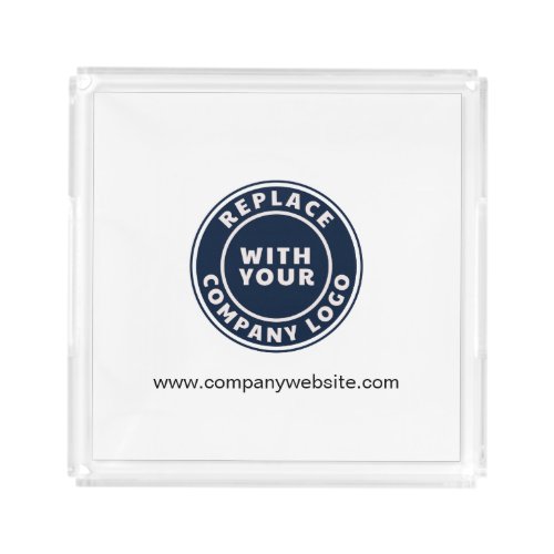 Add Business Logo and Website Corporate Events Acrylic Tray