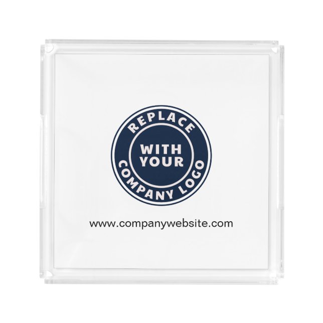 Add Business Logo and Website Corporate Events Acrylic Tray (Front)