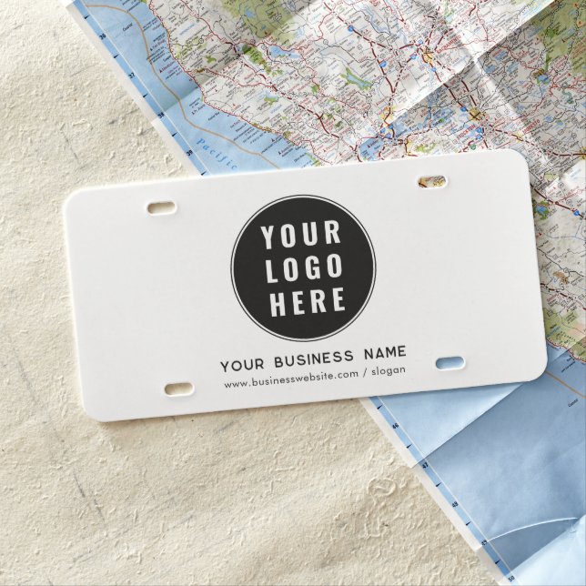 Add Business Logo and Website Custom Company License Plate (In Situ)