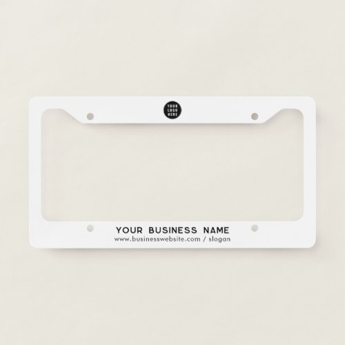 Add Business Logo and Website Custom Company License Plate Frame