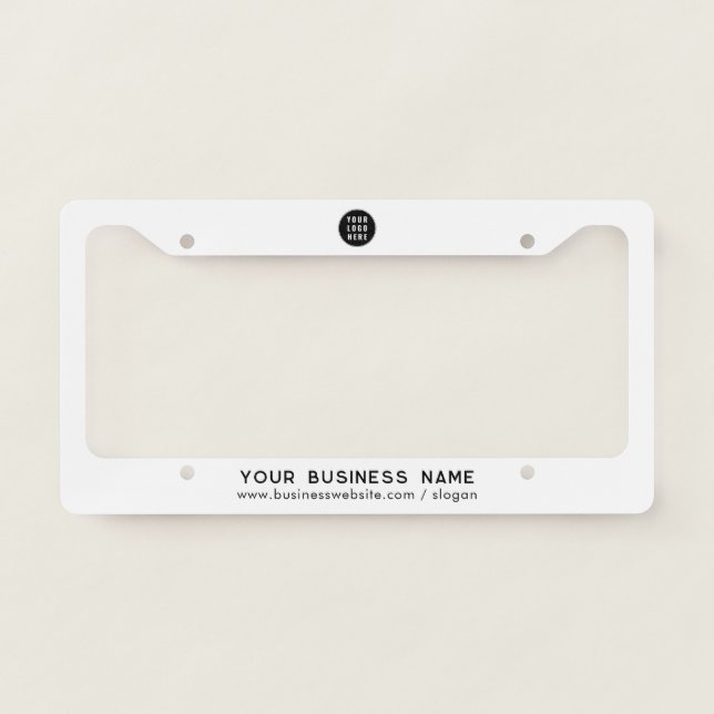 Add Business Logo and Website Custom Company License Plate Frame (Front)