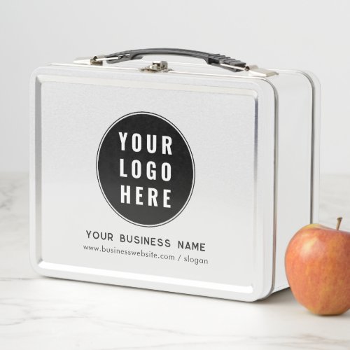 Add Business Logo and Website Custom Company Metal Lunch Box