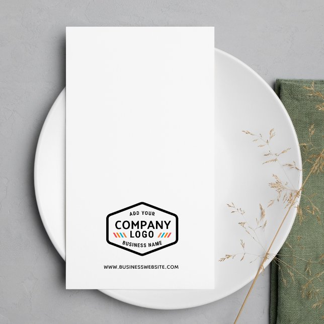 Add Business Logo and Website Custom Corporate Paper Guest Towels (Business Logo Elegant Guest Paper Napkin)