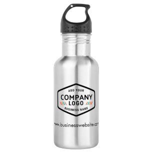 Add Business Logo and Website Custom Employees Stainless Steel Water Bottle