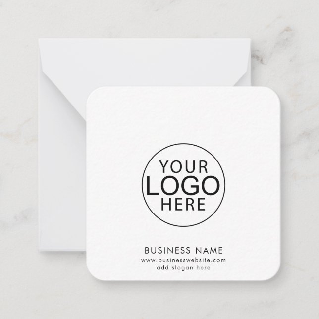 Add Business Logo and Website Custom Note Card (Front)