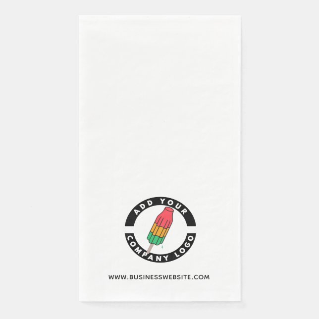 Add Business Logo and Website Custom Paper Guest Towels (Front)