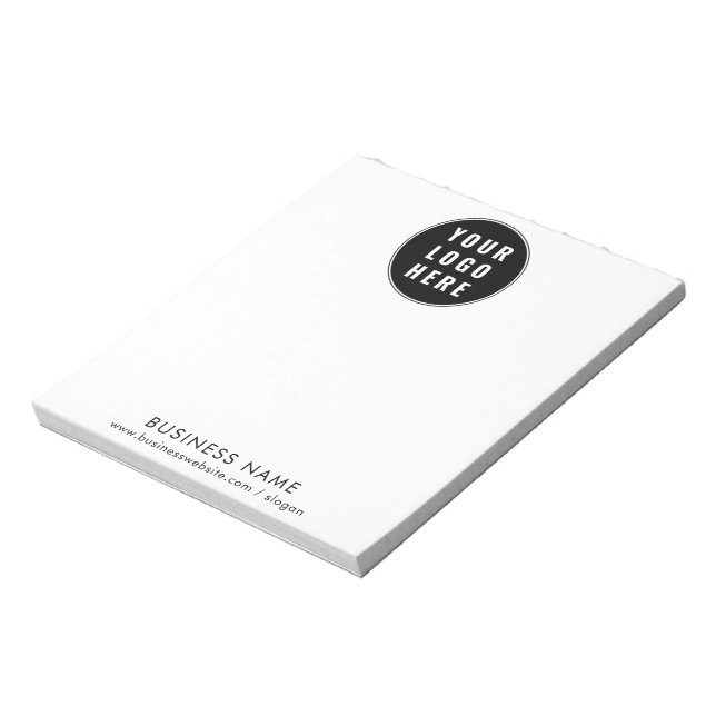 Add Business Logo and Website Custom Promotional Notepad (Rotated)