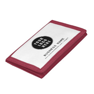 Add Business Logo and Website Custom Promotional Trifold Wallet
