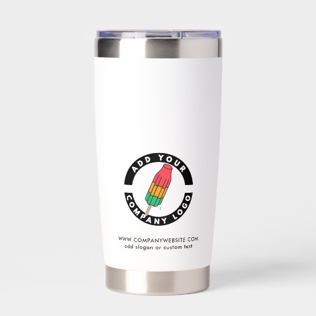 Add Business Logo and Website Employee Swag Custom Insulated Tumbler (Front)