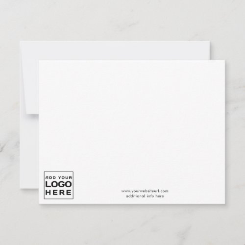 Add Business Logo and Website Minimalist Simple Note Card