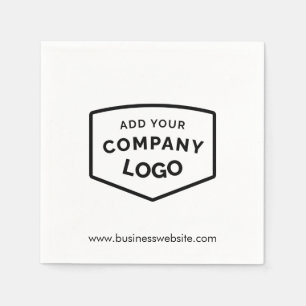 Add Business Logo and Website Modern Paper Napkins