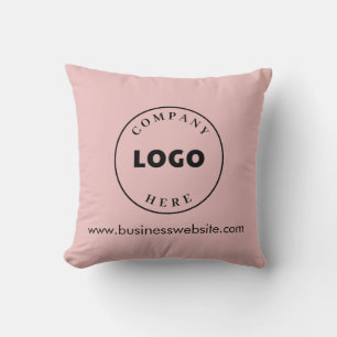 Add Business Logo and Website Modern Room Decor Throw Pillow