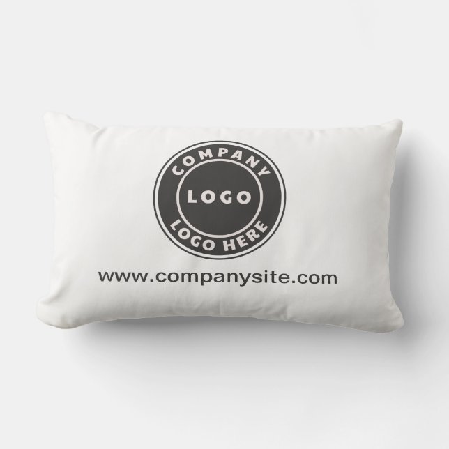Add Business Logo and Website Showroom Custom Lumbar Pillow (Front)