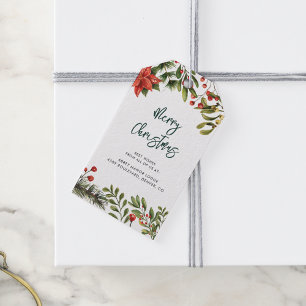 Add Business Logo Christmas Holidays Script Gift Tags