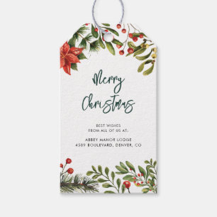 Add Business Logo Christmas Holidays Script Gift Tags
