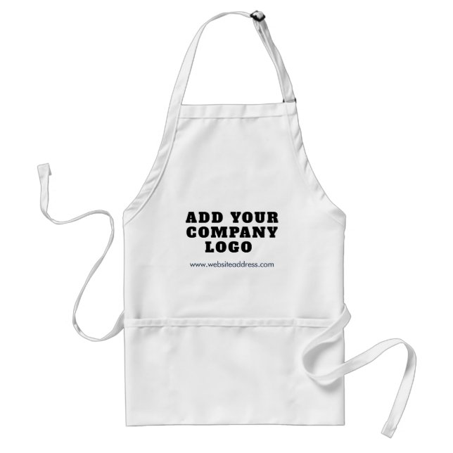 Add Business Logo Company and Website Adult Apron (Front)