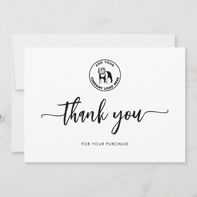 Add Business Logo Company Clients Appreciation Thank You Card (Front)