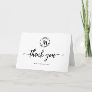 Add Business Logo Company Custom Letterpress Thank You Card