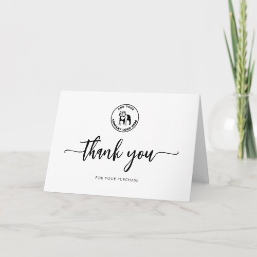 Add Business Logo Company Custom Thank You Card