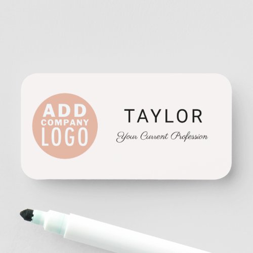 Add Business Logo Company Employee Conference Name Tag