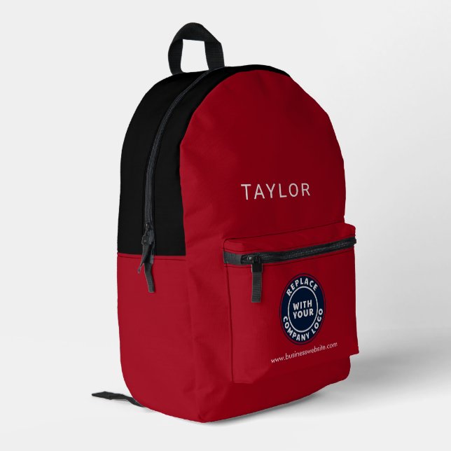 Add Business Logo Company Employees Conference Printed Backpack (Back Corner Left)
