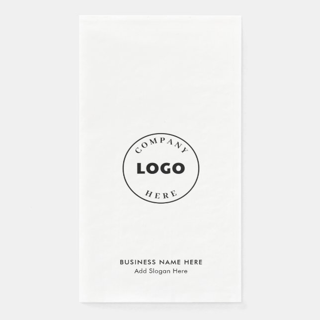 Add Business Logo Company Employees Custom Paper Guest Towels (Front)