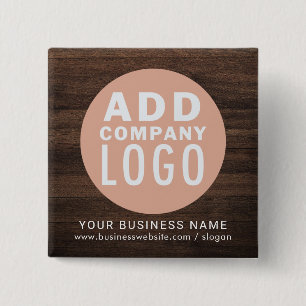 Add Business Logo Company Employees Rustic Custom Button