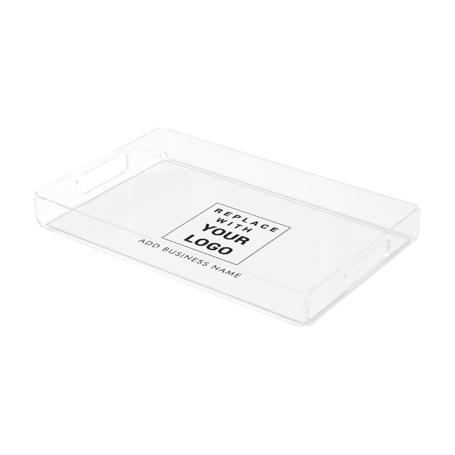 Add Business Logo Company Events Acrylic Tray (Angled)