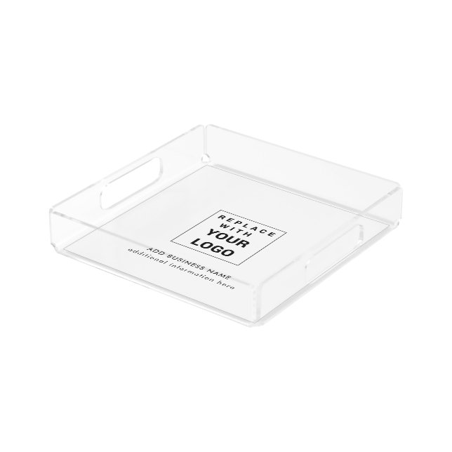 Add Business Logo Company Events Acrylic Tray (Angled)