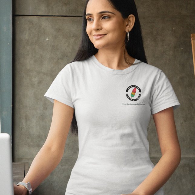 Add Business Logo Company Website Address Manager T-Shirt (Creator Uploaded)