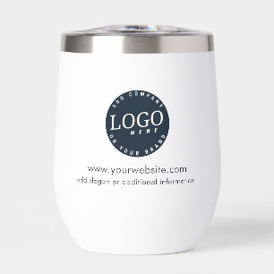 Add Business Logo Company Website Slogan Custom Thermal Wine Tumbler