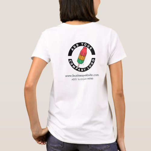 Add Business Logo Company Website URL and Slogan T_Shirt