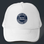 Add Business Logo Corporate Annual Event Matching Trucker Hat<br><div class="desc">Add your business logo to replace this placeholder logo image with yours to effortlessly market your business or as a swag for a corporate event. Square logos are also perfect to replace this placeholder logo. Click on the "Personalize" button to upload your brand logo. A great cost saving option for...</div>