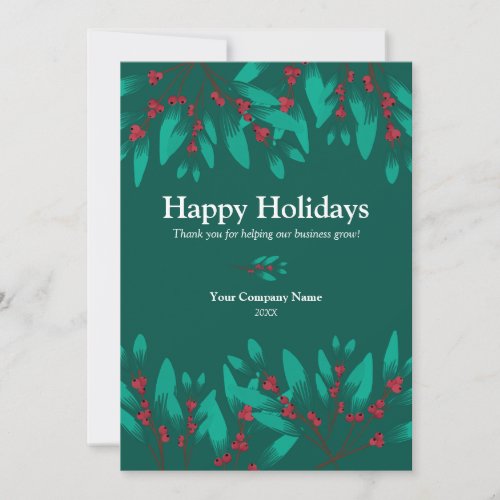 Add Business Logo Corporate Company Holiday Card
