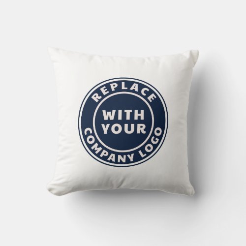 Add Business Logo Corporate Showroom Decor Throw Pillow