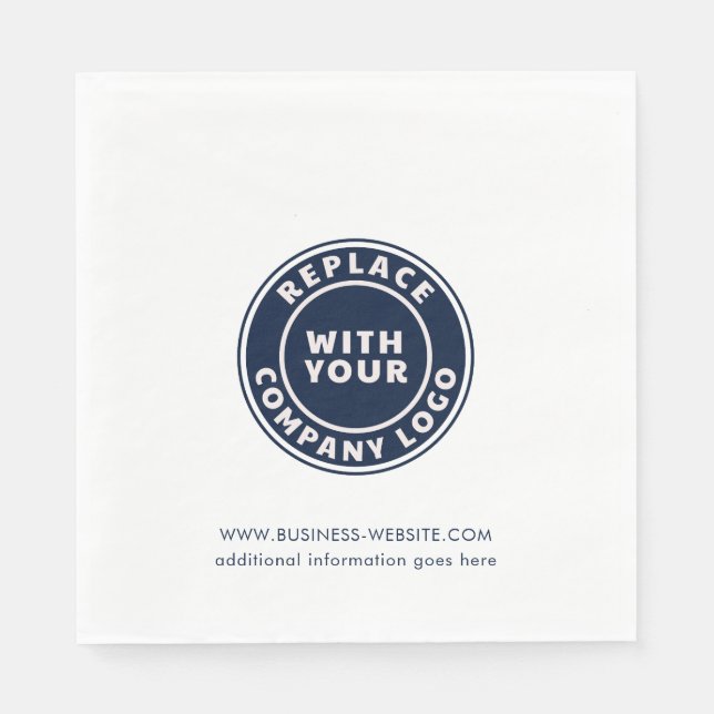 Add Business Logo Corporate Website Custom Napkins (Front)