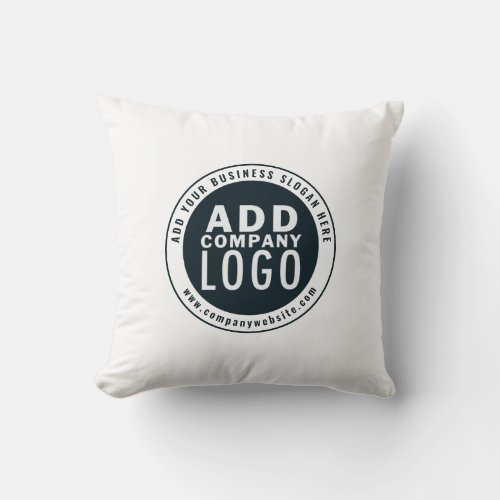 Add Business Logo Custom Business Website Address Throw Pillow