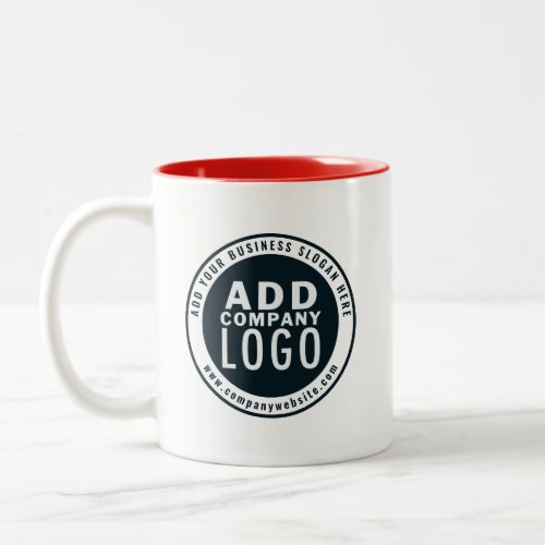 Add Business Logo Custom Company Website Address Two_Tone Coffee Mug